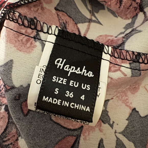 Black Floral Wrap Romper with Pink and Cream Blooms - Picture 5 of 5